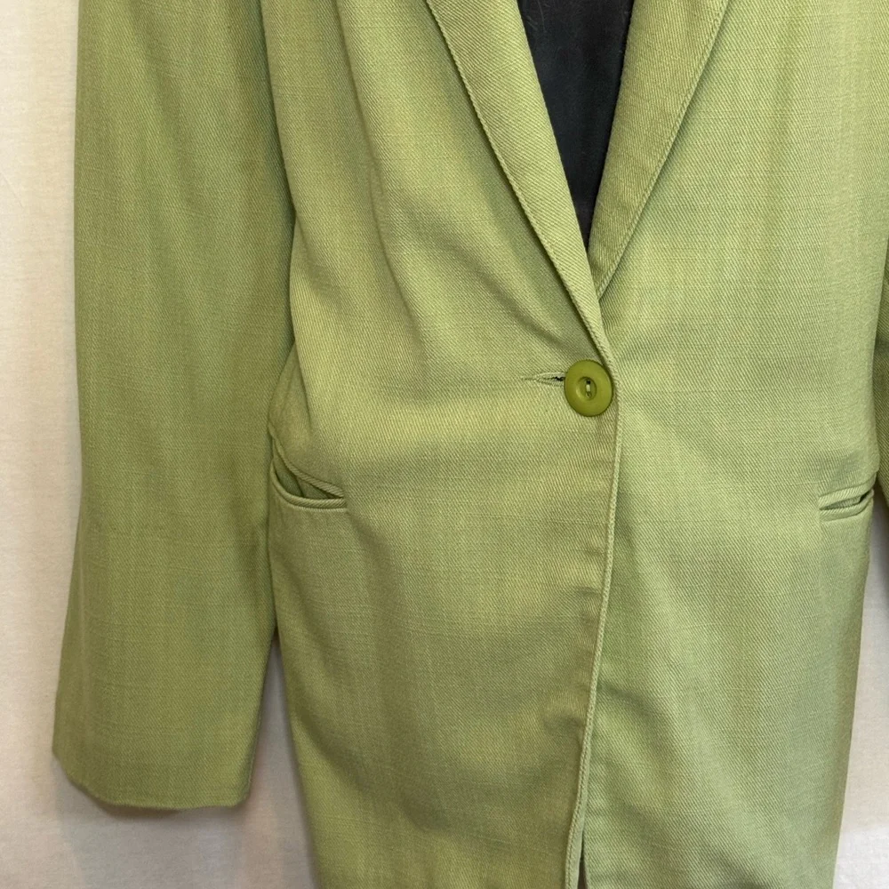 B-2 Courtenay PLUS SIZE 18W Green Linen Blend Blazer Suit‎ Jacket